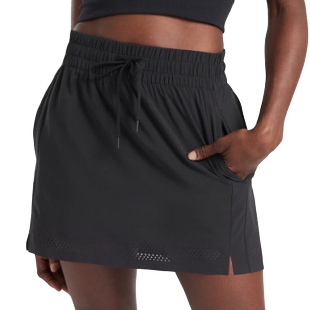 Athleta 4 Womens Black Baja Skort Featherweight Stretch Activewear